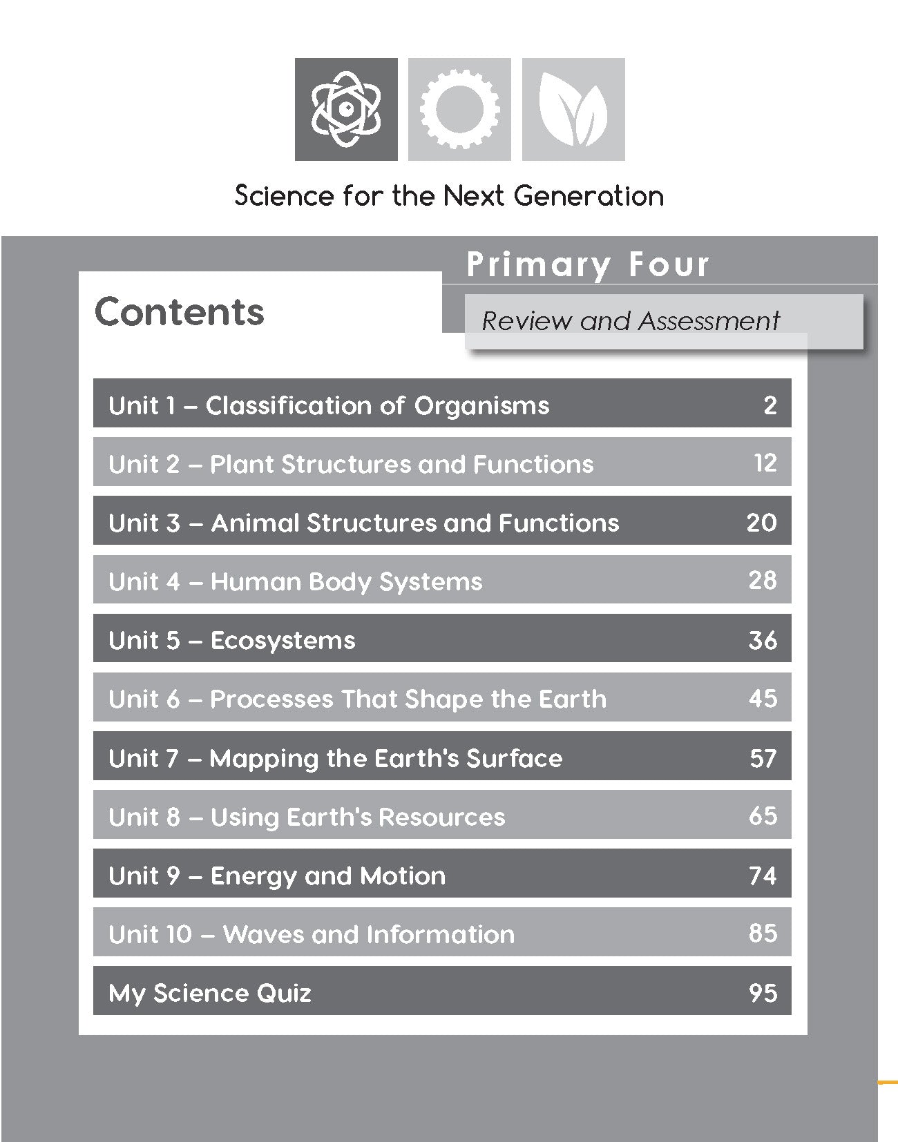 Next Generation Science – Review and Assessment Level 4