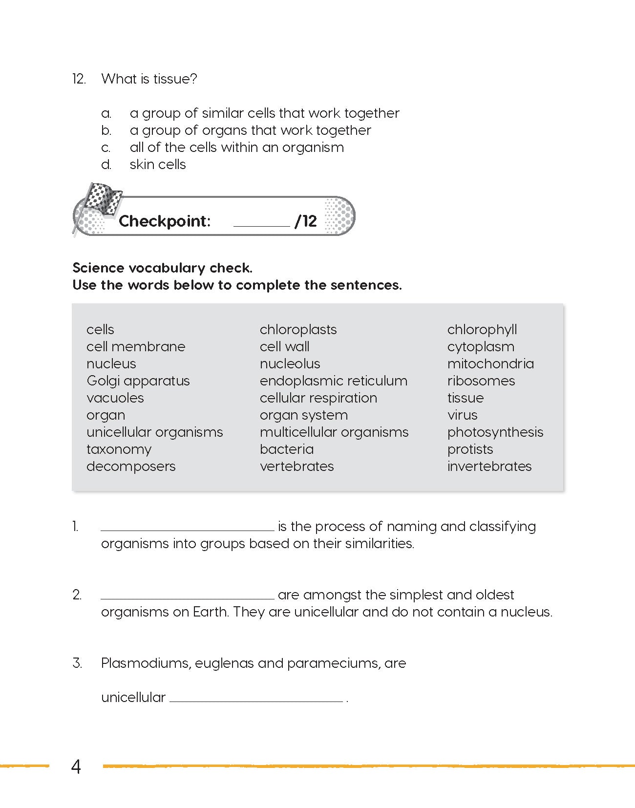 Next Generation Science – Review and Assessment Level 6