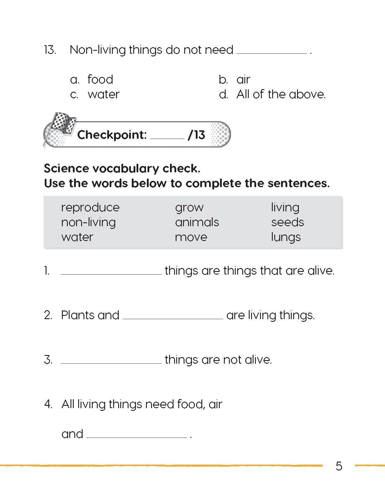 Next Generation Science – Review and Assessment Level 1